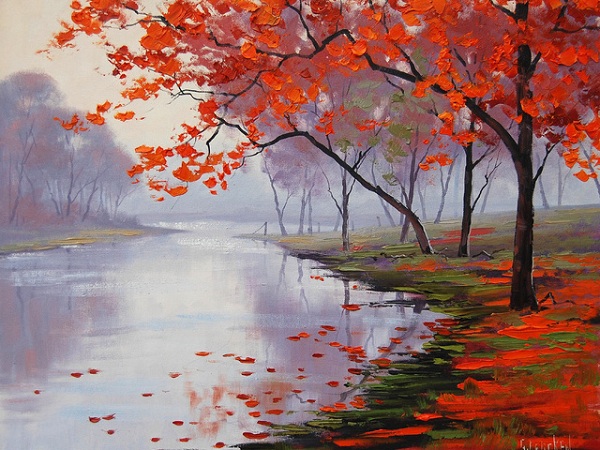 картина Река и осень.